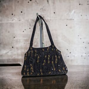 Beaded evening bag with sequin roses - Special Occassion Bag